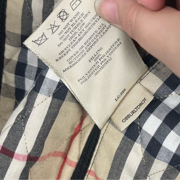 BURBERRY London QUILTED JACKET WOMENS Small BLACK Button Nova Double Breast - Picture 15 of 16